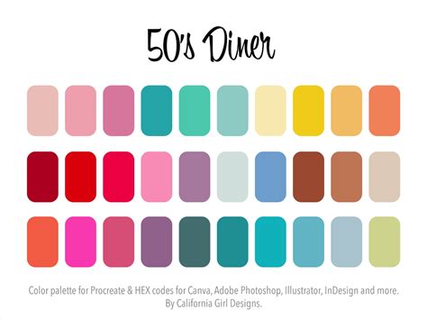 retro 1950s color palette.